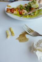 Spilled sauce and a messy table at the restaurant highlighted its cleanliness problems photo