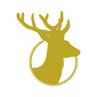Deer Head in the Circle Frame, flat style, simple and memorable, can use for Logo Gram, Animal Illustration, Apps, Website or Graphic Design Element png
