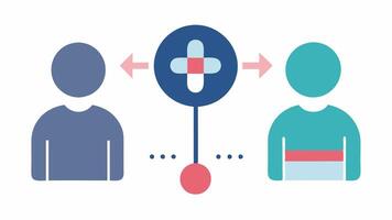 SidebySide Treatment Comparison Two pathways leading from a patient to different treatment outcomestraditional vs targeted therapies showcasing the effectiveness of. vector