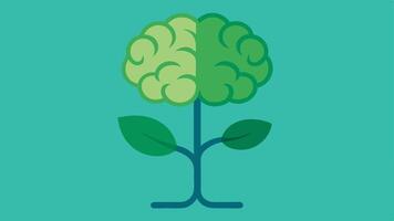 Symbol of Growth A brain intertwined with a growing plant or tree illustrating cognitive growth and enhancement through nurturing techniques.. vector