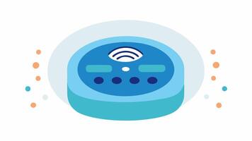 Sound Therapy Machine A compact machine with buttons and a speaker icon illustrating sounds like rain or ocean waves designed to help the user concentrate.. vector