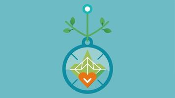 Wellness Pendant A geometric pendant that incorporates a wellness tree symbol with stylized roots and branches representing various health metrics being monitored such as heart. vector