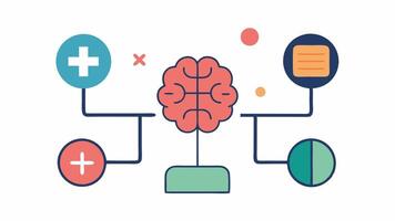 Predictive Analytics Model A simplified model of a neural network diagram indicating how AI predicts health outcomes based on patient data input.. vector