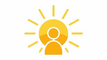 Vitamin D Sun A sun icon with rays extending across a figure basking in light denoting the role of sunlight and vitamin D in immunity.. vector