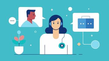 Telemedicine A patient connecting with a physician through a call with an AI assistant icon in the corner aiding in realtime symptom analysis.. vector