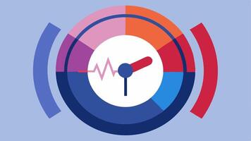 RealTime Heart Rate A circular gauge showing current heart rate in beats per minute with a gradient color scale to indicate low normal and high levels.. vector