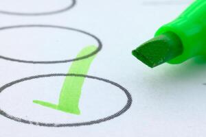 A Green Marker Check is conducted Among an Empty Checkbox List to ensure clarity and organization photo