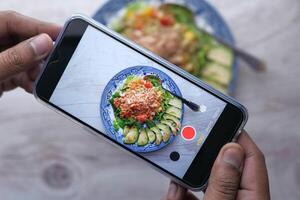 Capturing a Delicious, Colorful Salad Creative Food Photography Techniques in Action photo