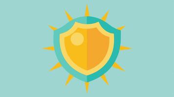 Sun Protection A sun with a protective barrier around it symbolizing the role of sunblock in preserving collagen health.. vector