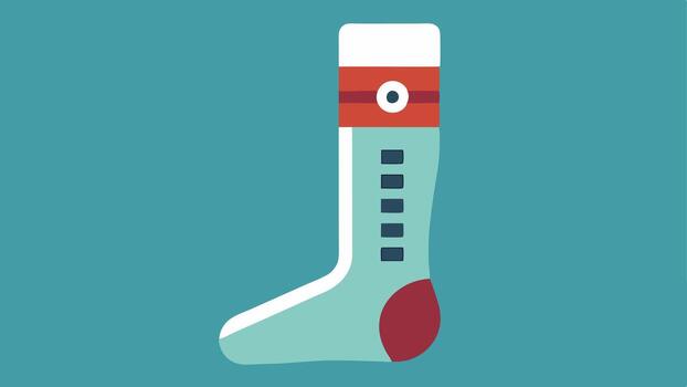 Sleek Compression Socks An illustration of kneehigh compression socks with a temperature display on the side showing a dial for adjusting warmth and airflow levels for optimal. vector