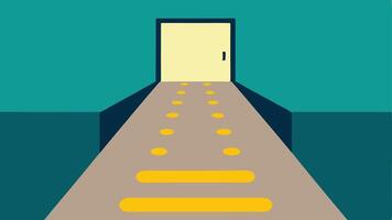 Guidance Tactile Path A representation of a tactile pathway with raised bumps directing visually impaired individuals toward a building entrance.. vector