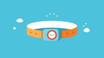 Stress Relief Recommendation The wristband displaying a suggestion icon for stress relief activities such as meditation or deep breathing illustrated by small related graphics.. vector
