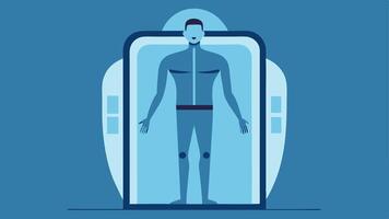 These descriptions should provide a clear and vivid idea of wholebody cryotherapy chambers focused on antiaging treatments for illustrations.. vector