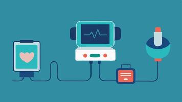 Visual Comparison A sidebyside depiction of traditional ultrasound equipment versus the portable device highlighting the advantages of wearability and technology integration.. vector