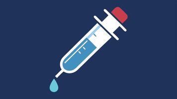 Stimulating Factor An icon representing a syringe or dropper with a glowing effect to symbolize the application of collagenboosting substances in therapy.. vector