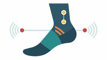 Socks with Sensors A pair of smart socks with embedded sensors for tracking hormone levels through the skin. The design shows diagrams of the foot and ankle with arrows indicating. vector