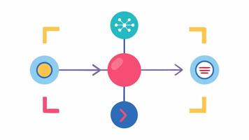 Regulatory Network Diagram A simple network diagram depicting interactions between transcription factors and target genes with arrows indicating activation and inhibition pathways.. vector