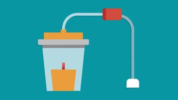 Waste Disposal An illustration showing a small container attached to the chip for collecting waste fluids promoting cleanliness and efficiency.. vector