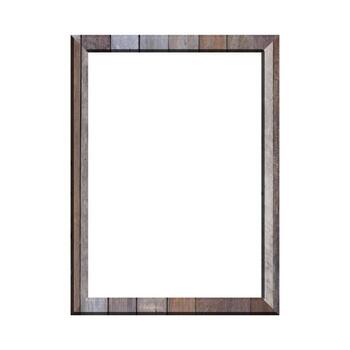 Wooden frame with isolate white background. For use on paper A4 size photo