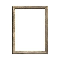 wooden frame with isolated white background. front view of classic wooden frame. for A4 image or text. photo