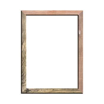 Wooden frame with isolate white background. For use on paper A4 size photo