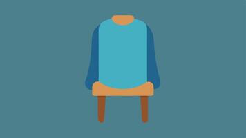 Wearable Blanket A fleece wearable blanket with armholes and a cozy design displayed on a chair emphasizing warmth and comfort for easier movement.. vector