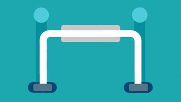 Grab Bars Illustration A closeup illustration of a equipped with grab bars on either side highlighting their position and utility for support.. vector