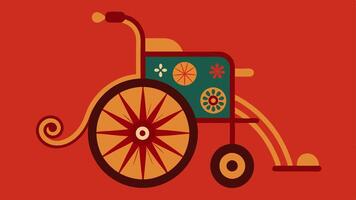 Cultural Heritage Wheelchair A wheelchair that showcases intricate patterns and designs inspired by various cultural motifs blending functionality with artistic expression.. vector
