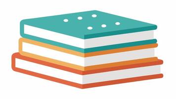 Braille Book Stack A neatly arranged stack of three textbooks with one prominently displaying raised dots to represent Braille text.. vector