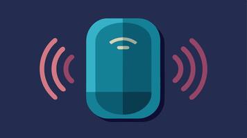Audio Learning Device A sleek portable audio device or speaker with sound waves emanating from it symbolizing audio learning materials.. vector