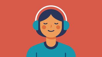 Focus Zone An illustration of a person wearing headphones focused on a task with a calming background symbolizing the need for minimized distractions.. vector