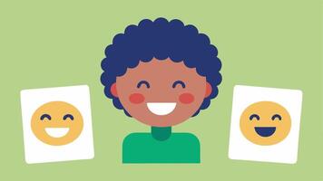 Emotional Regulation Cards A set of simple cards displaying various facial expressions and corresponding emotions like happiness frustration and calmness designed for individuals. vector