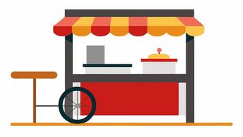 Food and Beverage Accessibility An accessible food stand with a lower counter for easier access and menu options visible in large print.. vector