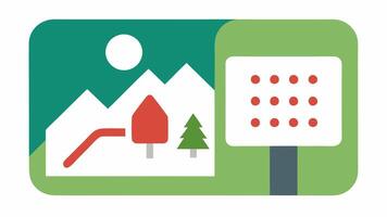 Accessible Trail Signage An illustration of an inclusive trail sign with braille and large print indicating accessible paths and points of interest for hikers with visual. vector