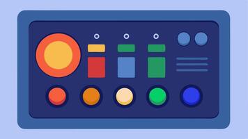 ColorCoded Controls An illustration of an accessible control panel with large colorcoded buttons for easy identification and usage for lighting and temperature.. vector