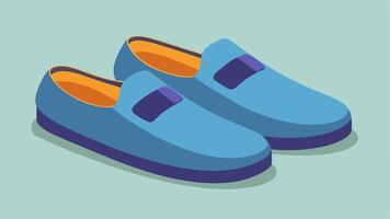 Adaptive Footwear A pair of slipon shoes with wide openings and adjustable ss displayed on a soft surface highlighting comfort and ease of use.. vector