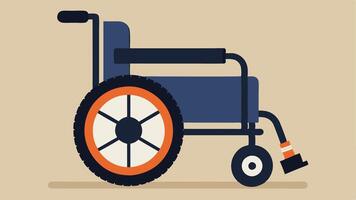 AdventureReady Wheelchair A robust design with wide rugged tires a sy frame and compartments for outdoor gear perfect for those who love exploring rough terrain.. vector