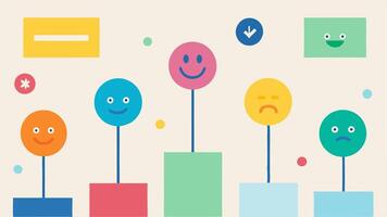 Emotion Regulation Chart A colorful chart on the wall displaying different emotions with corresponding coping strategies helping students identify feelings and ways to manage them.. vector