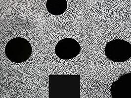Abstract black and white dotted texture forming a random yet organized pattern with intricate details. photo