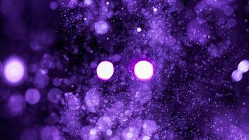 Purple abstract bokeh with glowing particles and blurred lights, perfect for backgrounds and creative designs. photo