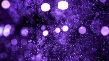 Purple abstract bokeh with glowing particles and blurred lights, perfect for backgrounds and creative designs. photo