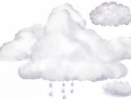 Digital illustration of a soft, fluffy white cloud isolated on a white background, perfect for weather or sky themes. photo