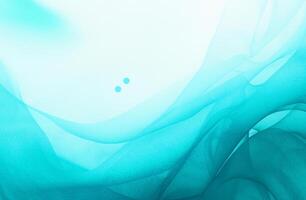 Abstract turquoise fabric texture with flowing waves and soft gradient, ideal for backgrounds or creative designs. photo