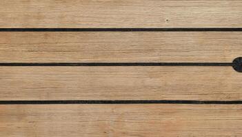 Close-up of wooden planks with dark grooves in a horizontal pattern, perfect for backgrounds, flooring, or architectural design. photo