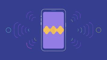 Custom Vibration Patterns A smartphone screen displaying different vibration patterns represented by wavy lines. Users can tap to select a particular pattern suggesting tactile. vector