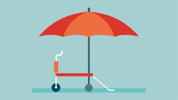 Beach Umbrella Setup An illustration of a set of beach umbrellas with one specifically designed to be easily adjustable for individuals with mobility challenges.. vector