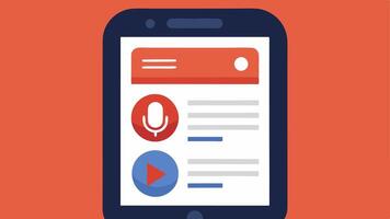 Accessible News App A closeup of a smartphone screen displaying an accessible news app featuring options for voice commands large text modes and color contrast settings.. vector