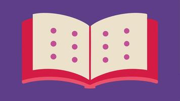 Braille Book An open book with braille dots on each page symbolizing accessibility in reading for individuals who are blind or have low vision.. vector