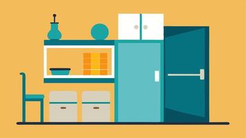 Accessible Storage An illustration of cabinets with pulldown shelves and easytoreach storage solutions catering to varying heights and reach capabilities.. vector