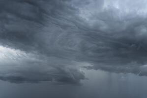 Dark, ominous storm clouds forming in the sky, signaling impending heavy rain. photo